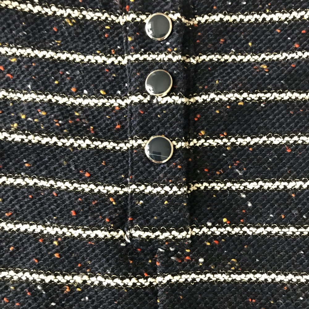 Banana Republic Navy White Knit Striped Top Small - Picture 6 of 8